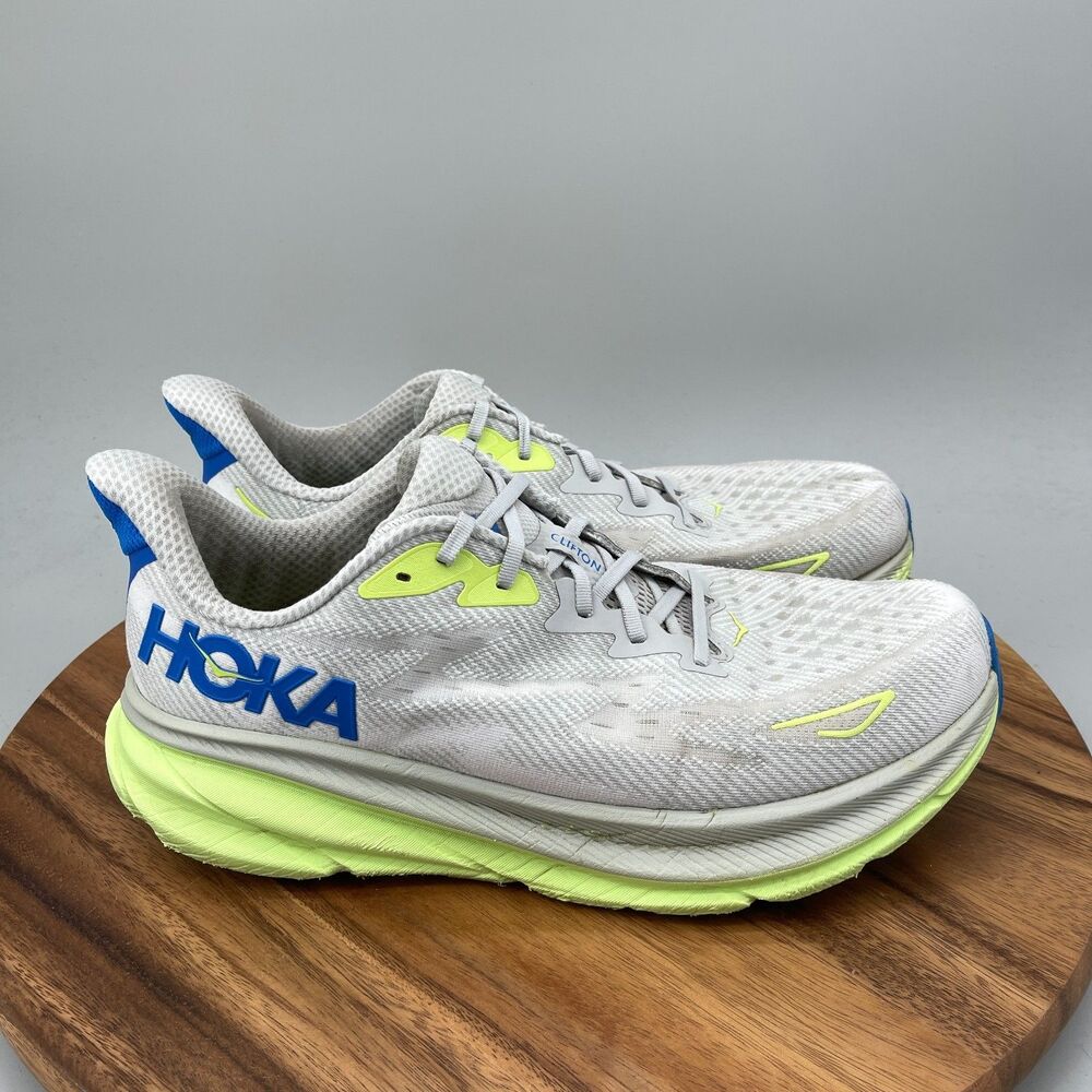 Hoka One One Clifton 9 Shoes Mens Size 13 2E Gray Running Comfort Walking Gym
